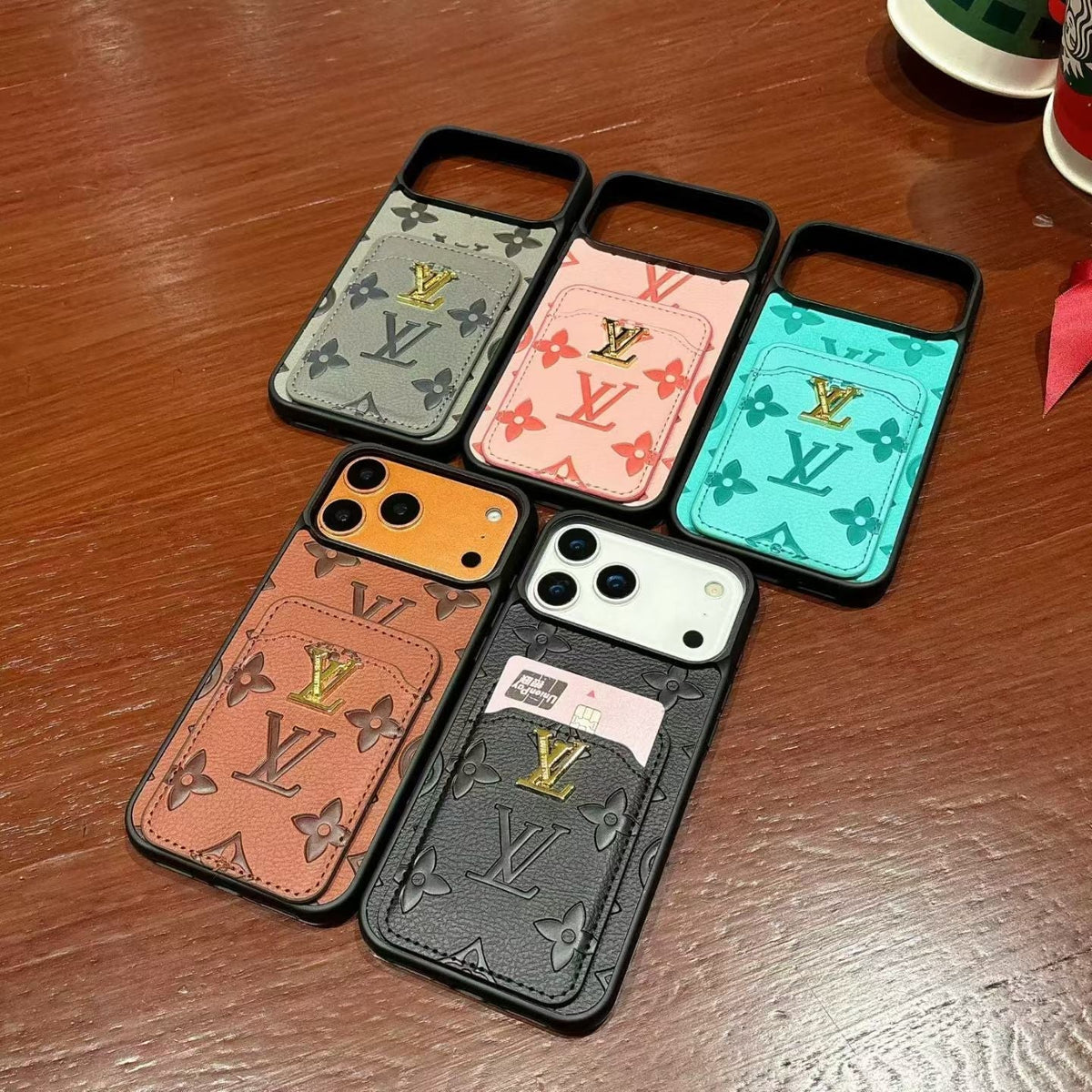 Premium Textured Case with Integrated Card Slot for iPhone 12-17 Series