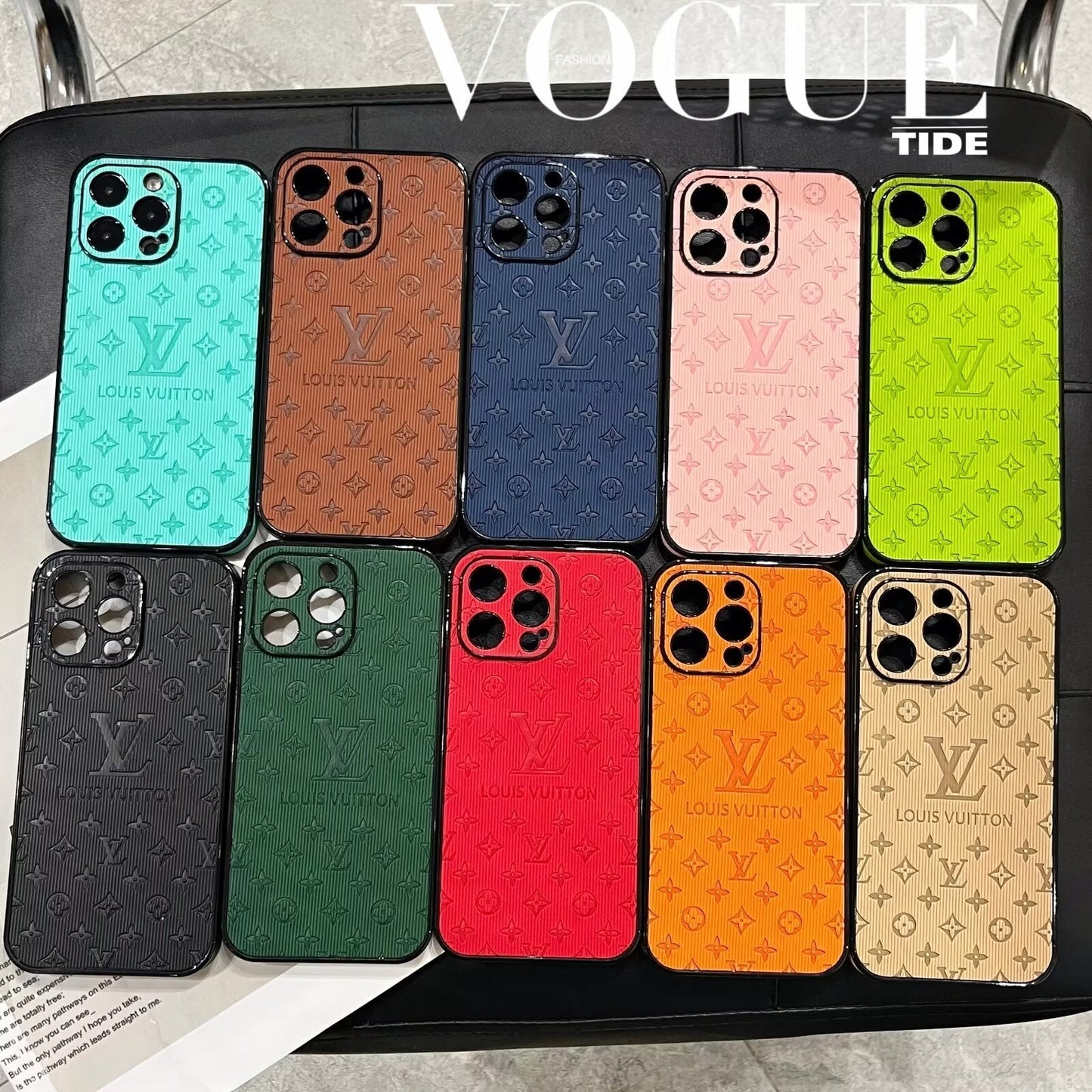 3D Monogram Embossed Leather Case for iPhone theroxymob