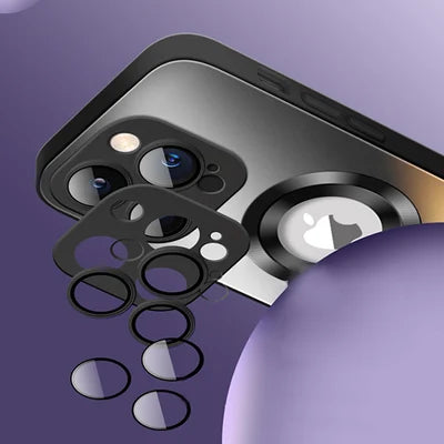 Magnetic AG Glass Frosted Case With Camera Lens Protector For iPhone 14 13 - theroxymob