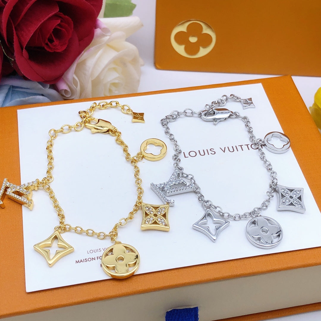 Luxury Lv Pendant brass bracelet