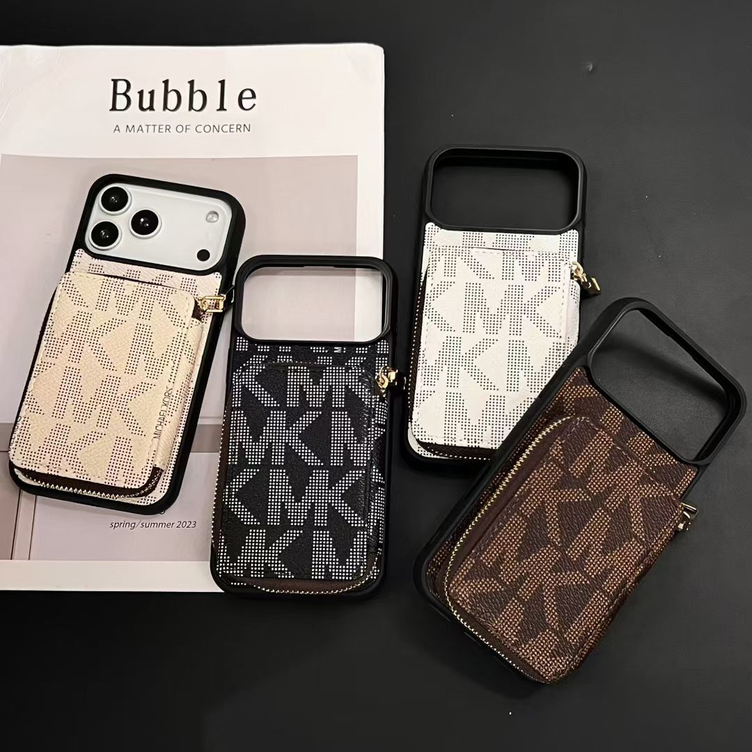 Luxury Inspired Phone Case with Card Holder For iPhone 12-17