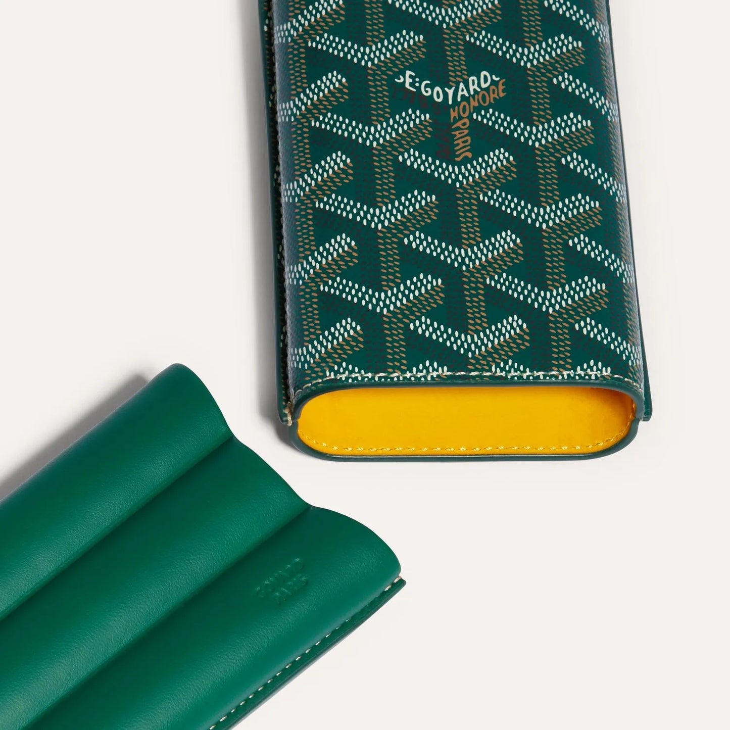 Luxury Monogram Leather 3-Cigar GYD Case