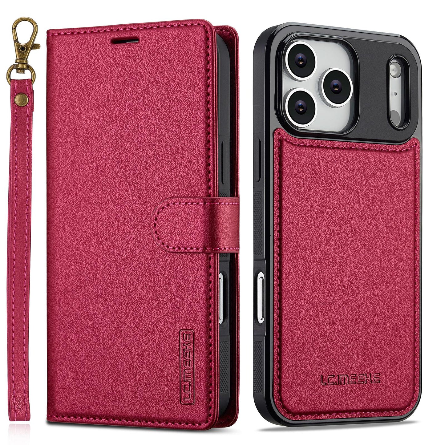 Detachable Magsafe PU Phone Case with Lanyard For iPhone 17 / 16 / 15 / 14