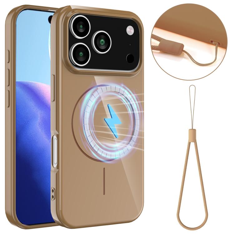 Glossy TPU Shockproof Phone Case with Lanyard For iPhone 17 / 16 / 15 / 14