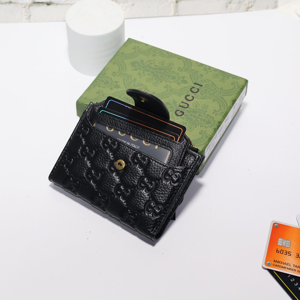 Mens Wallet Black Genuine Leather