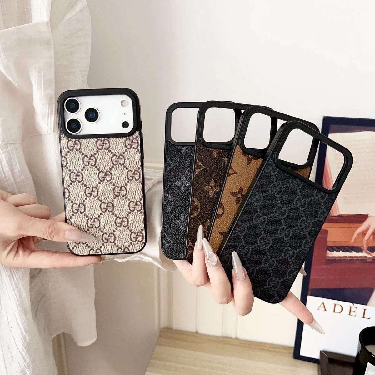 Luxury Designer Leather Phone Case For iPhone 12-17