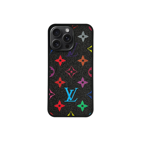LV Black Multi-Color Monogram MagSafe Case for iPhone 12-17 Series