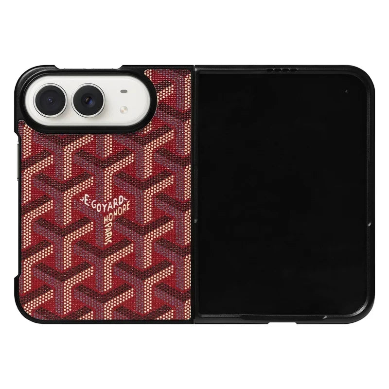 Luxury GYD Monogram Case Logo Red for iPhone Duo