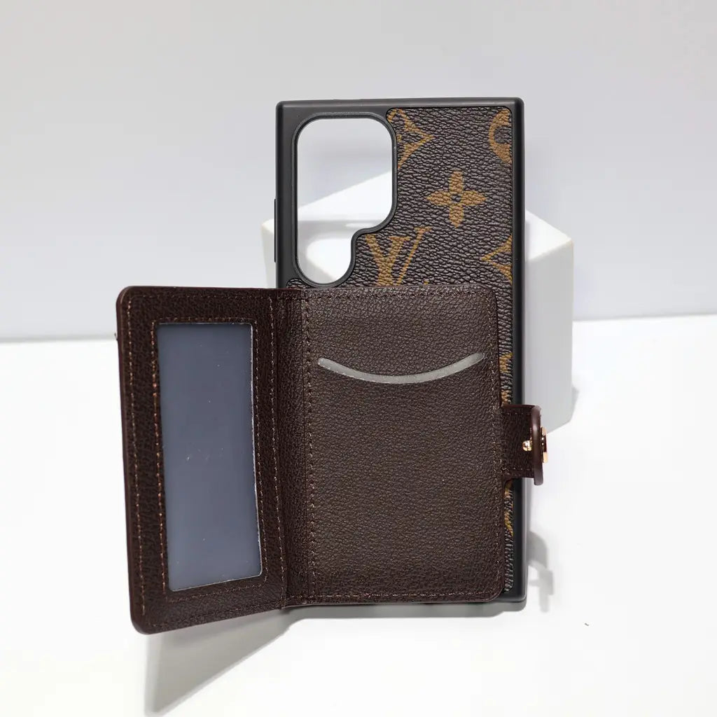 Leather Designer Wallet Phone Case for Samsung Galaxy S22-26 Series