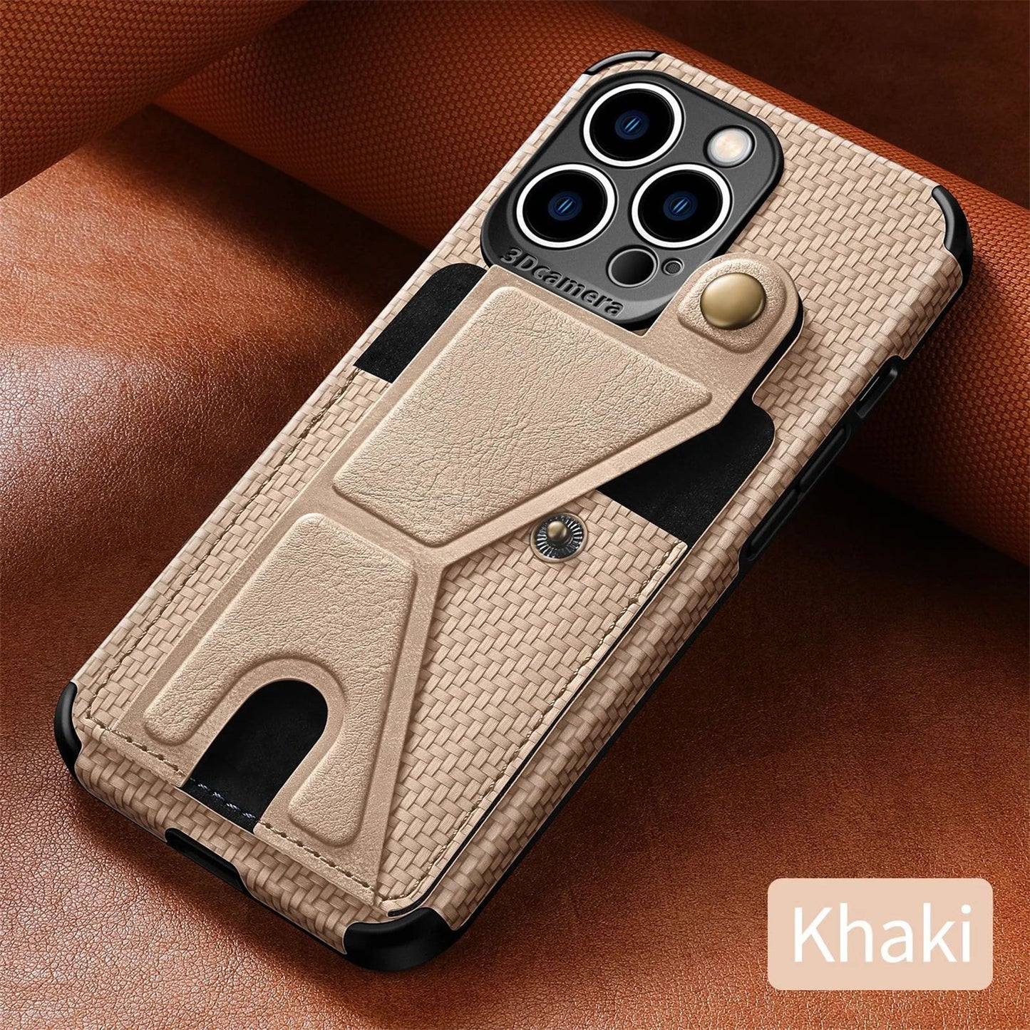 Carbon Fiber Wallet Flip Card Holder Phone Case for iPhone 16 15 14