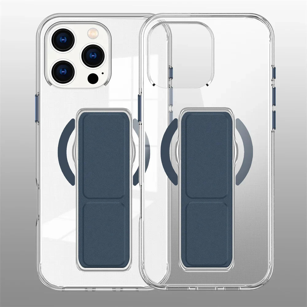 Luxury Folding Wristband Stand Magnetic Phone Case For iPhone 17 / 16 / 15 / 14