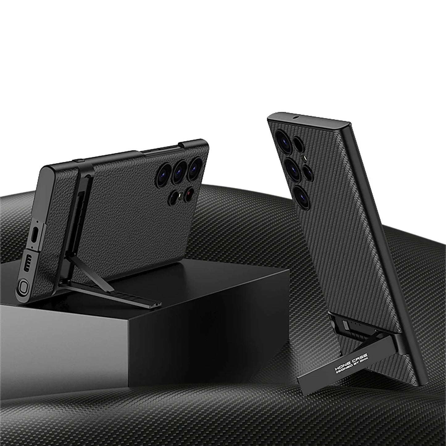Carbon Fiber Kickstand Case For Samsung S24 S23 Series