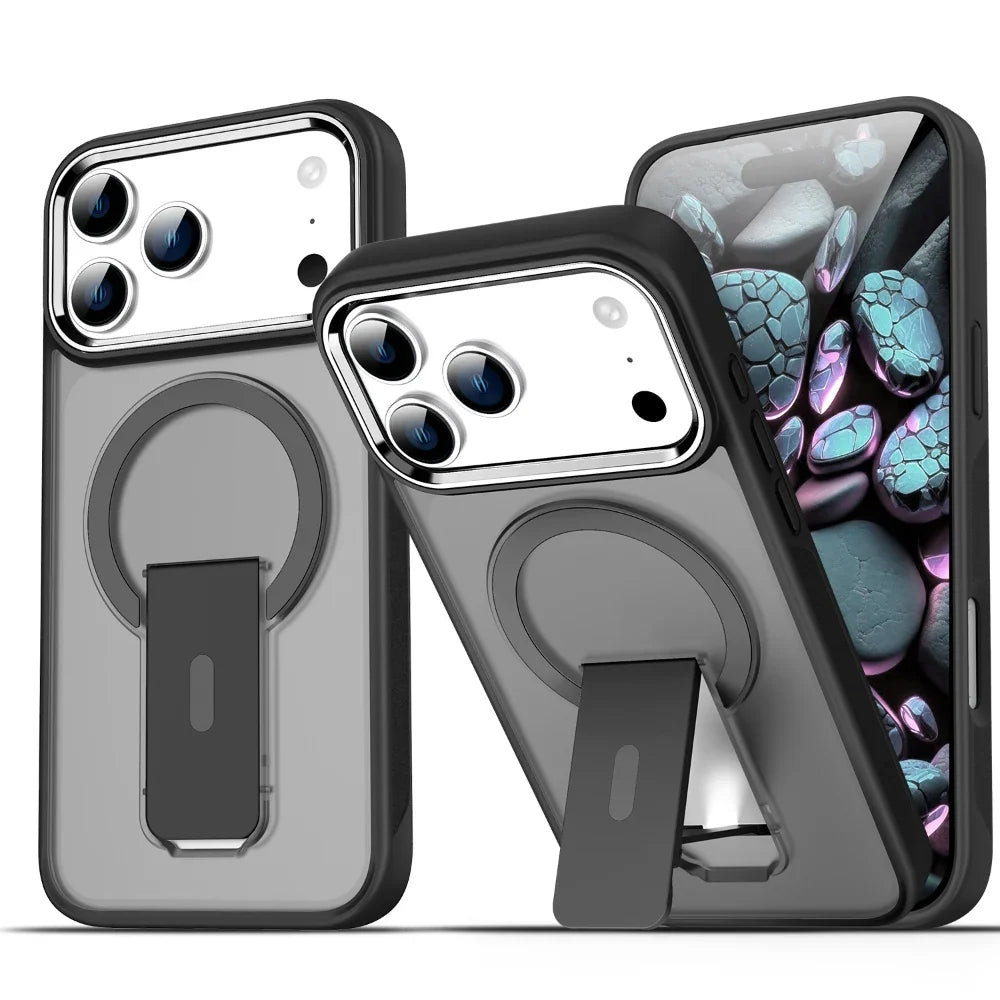 Folding Stand Holder Magsafe Shockproof Phone Case For iPhone 17 / 16 / 15 / 14