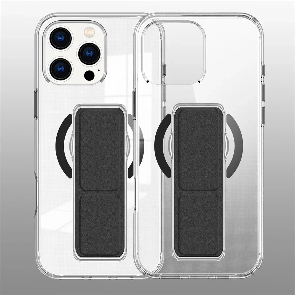 Luxury Folding Wristband Stand Magnetic Phone Case For iPhone 17 / 16 / 15 / 14
