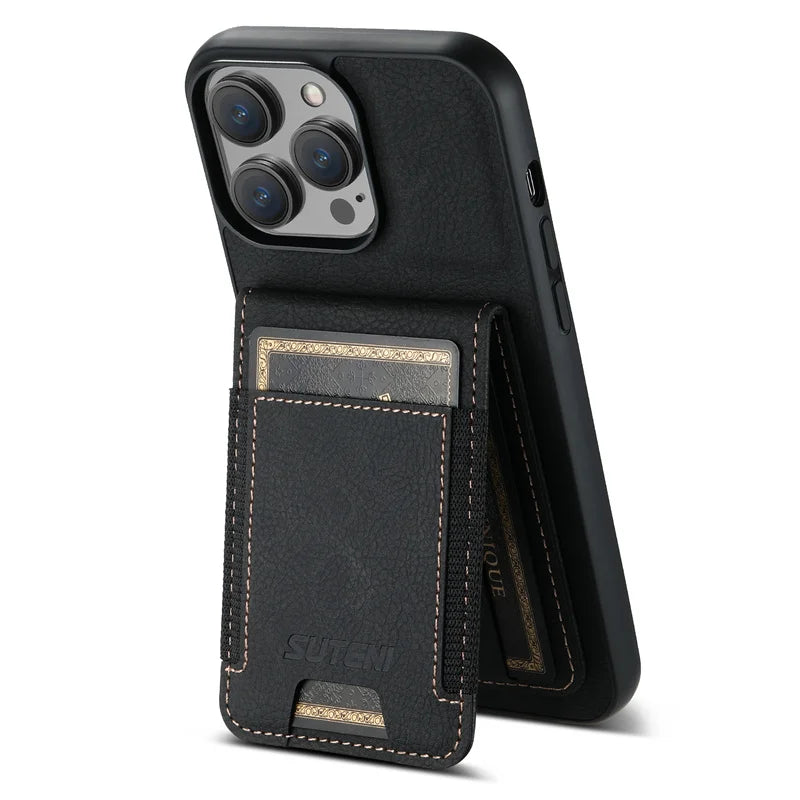 Clemence Leather Wallet with Card Holder Phone Case for iPhone 16 15 14