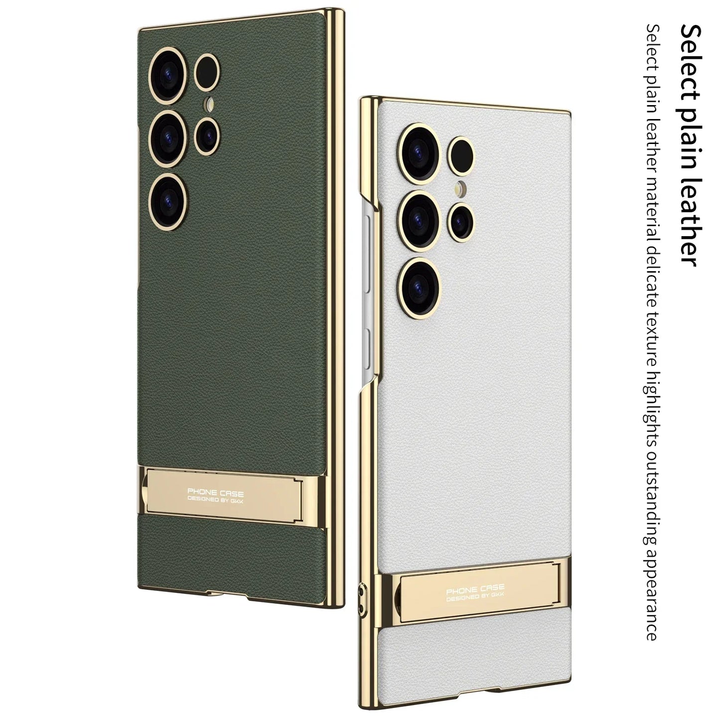 Case Luxury Electroplated Gold Border Plain For Samsung S24 Series