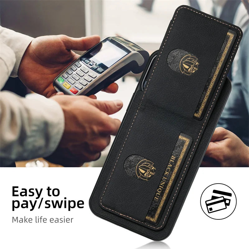 Clemence Leather Wallet with Card Holder Phone Case for iPhone 16 15 14