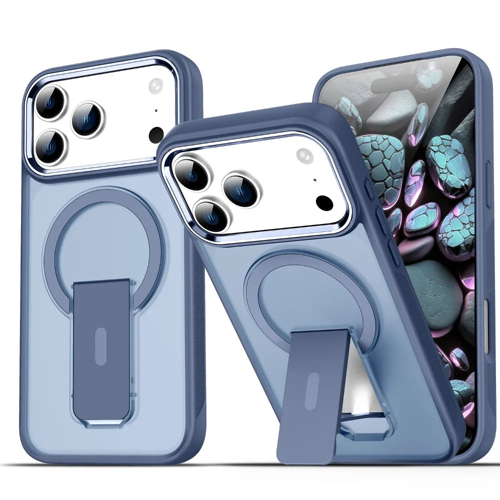 Folding Stand Holder Magsafe Shockproof Phone Case For iPhone 17 / 16 / 15 / 14