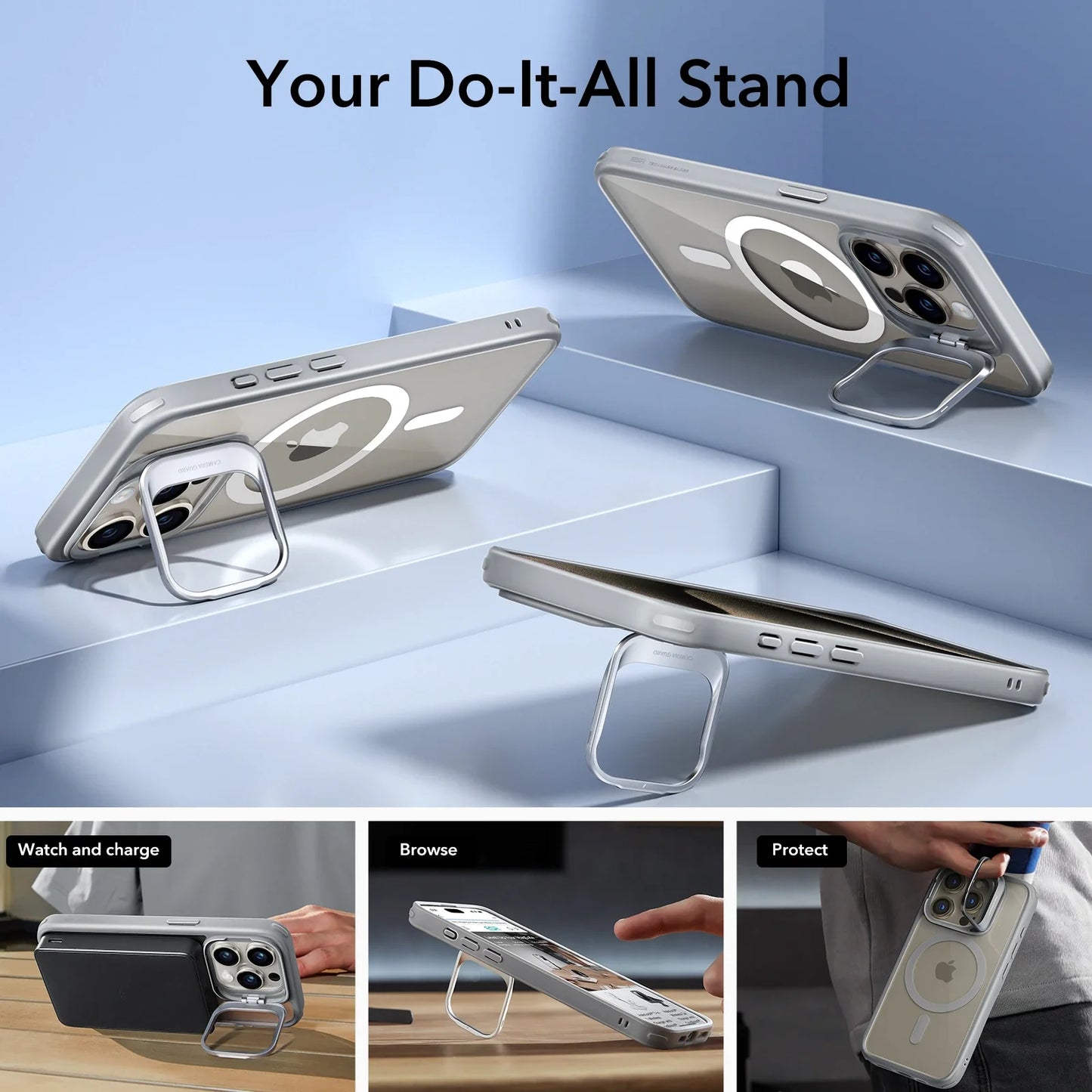 ESR Magsafe Case Classic Hybrid Case With Camera Kickstand for iPhone 15 Series