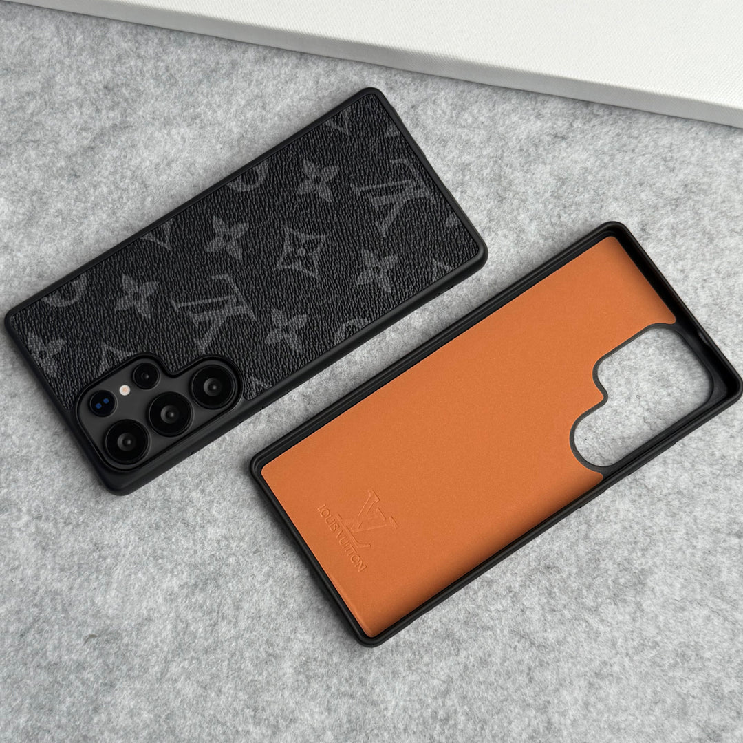 Luxury LV Style PU Leather Case for Samsung Galaxy S22-S26 Series