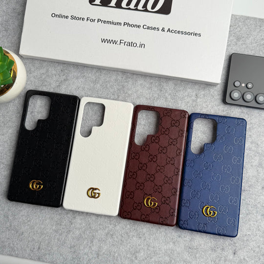 Luxury GG Fashion Leather Case for Samsung Galaxy S22-S26 Series