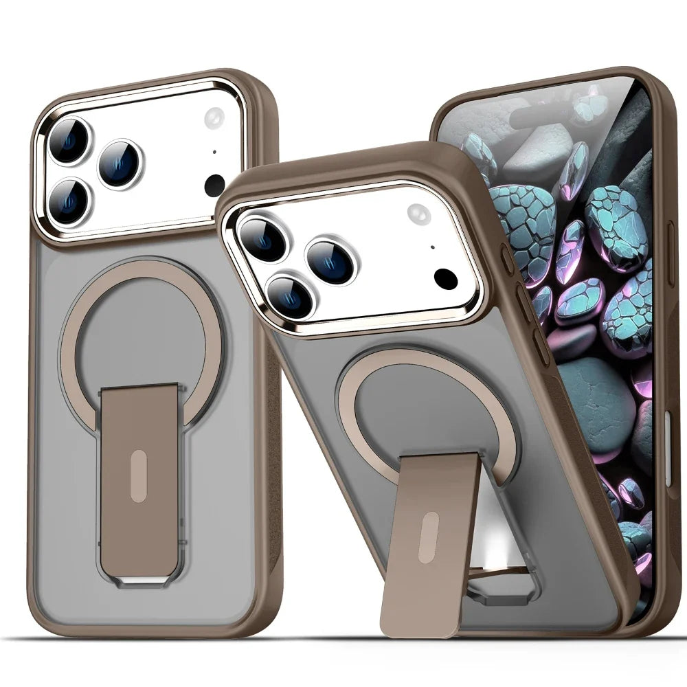 Folding Stand Holder Magsafe Shockproof Phone Case For iPhone 17 / 16 / 15 / 14