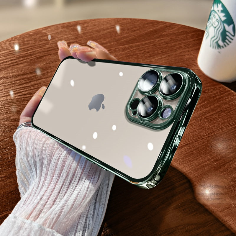 Luxury Plating Clear Phone Case For iPhone 14 13 - theroxymob