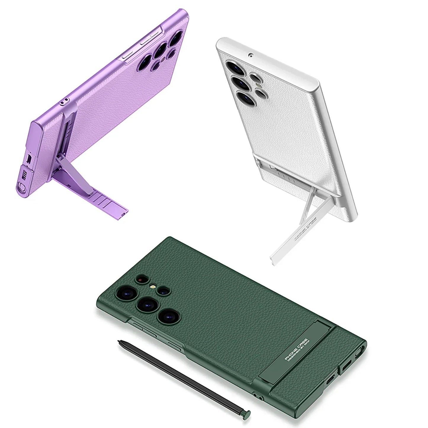 Carbon Fiber Kickstand Case For Samsung S24 S23 Series