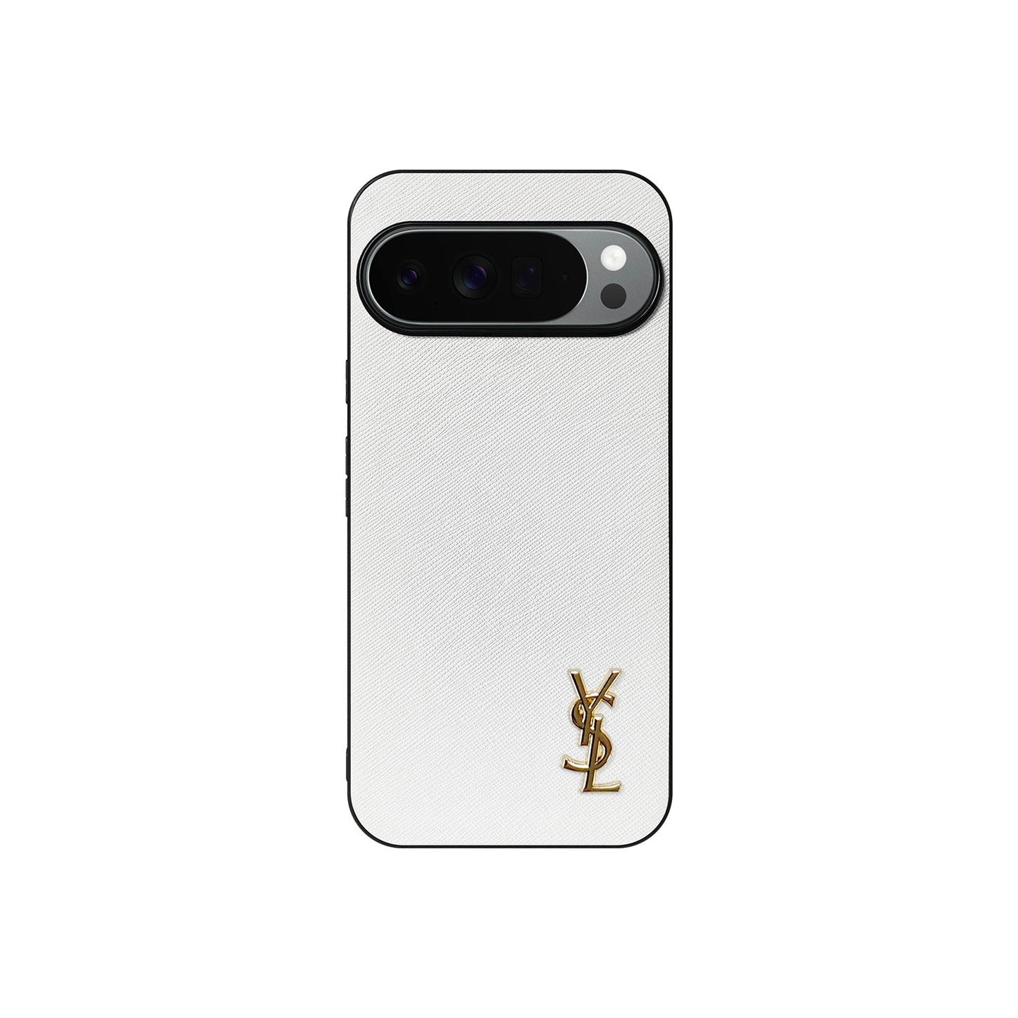 YSL Luxury Leather Case in Classic White For Google Pixel