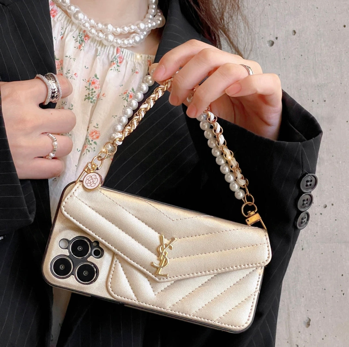 YSL Luxurious iPhone Case(With chain) theroxymob