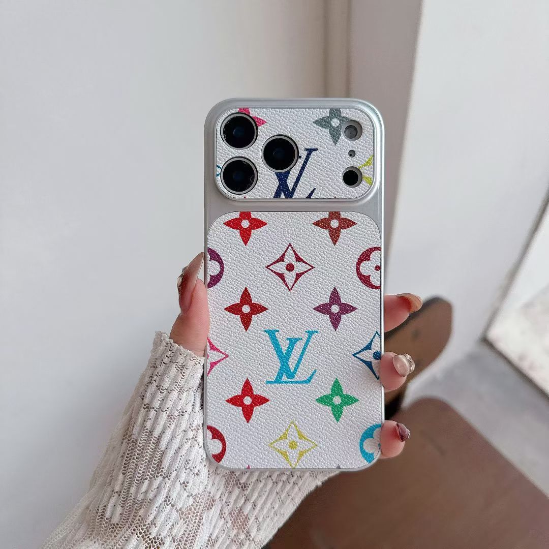 Multicolor Monogram LV-Style Phone Case for iPhone 13-17