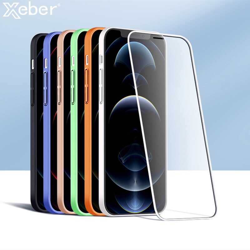 360 Front Tempered Glass+Back Full Protection Case For iPhone 13 Series Matte Shockproof Cover - theroxymob