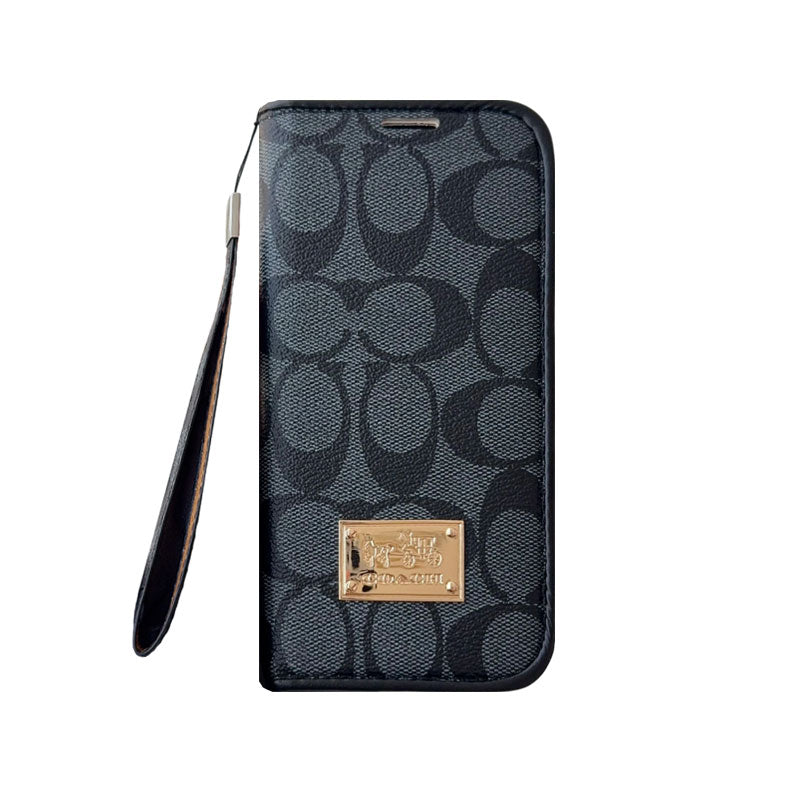 Leather Fold Coach iPhone Case With Wallet And Strap
