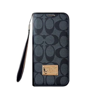 Leather Fold Coach iPhone Case With Wallet And Strap