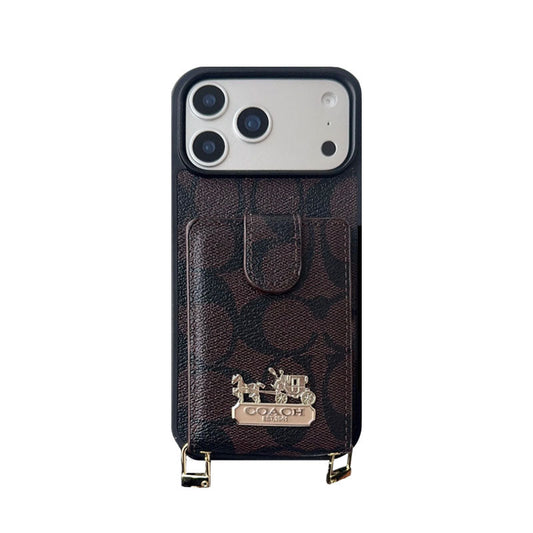 Leather Coach iPhone Case With Wallet And Strap