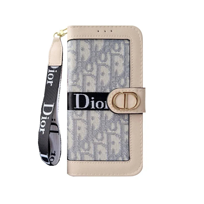 Dior iPhone Case With Card Holder And Wrist Strap