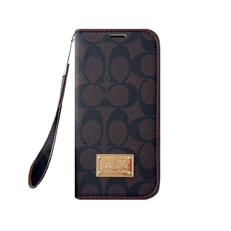 Leather Fold Coach iPhone Case With Wallet And Strap