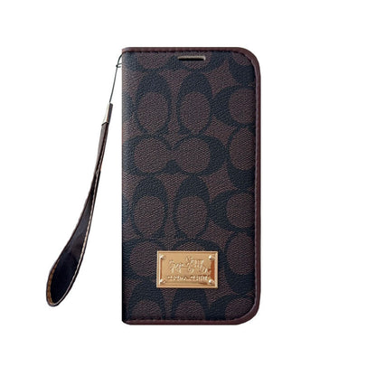 Leather Fold Coach iPhone Case With Wallet And Strap
