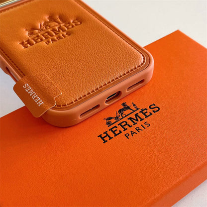 Premium Leather Hermes Style Case for iPhone 13 - 17 Series