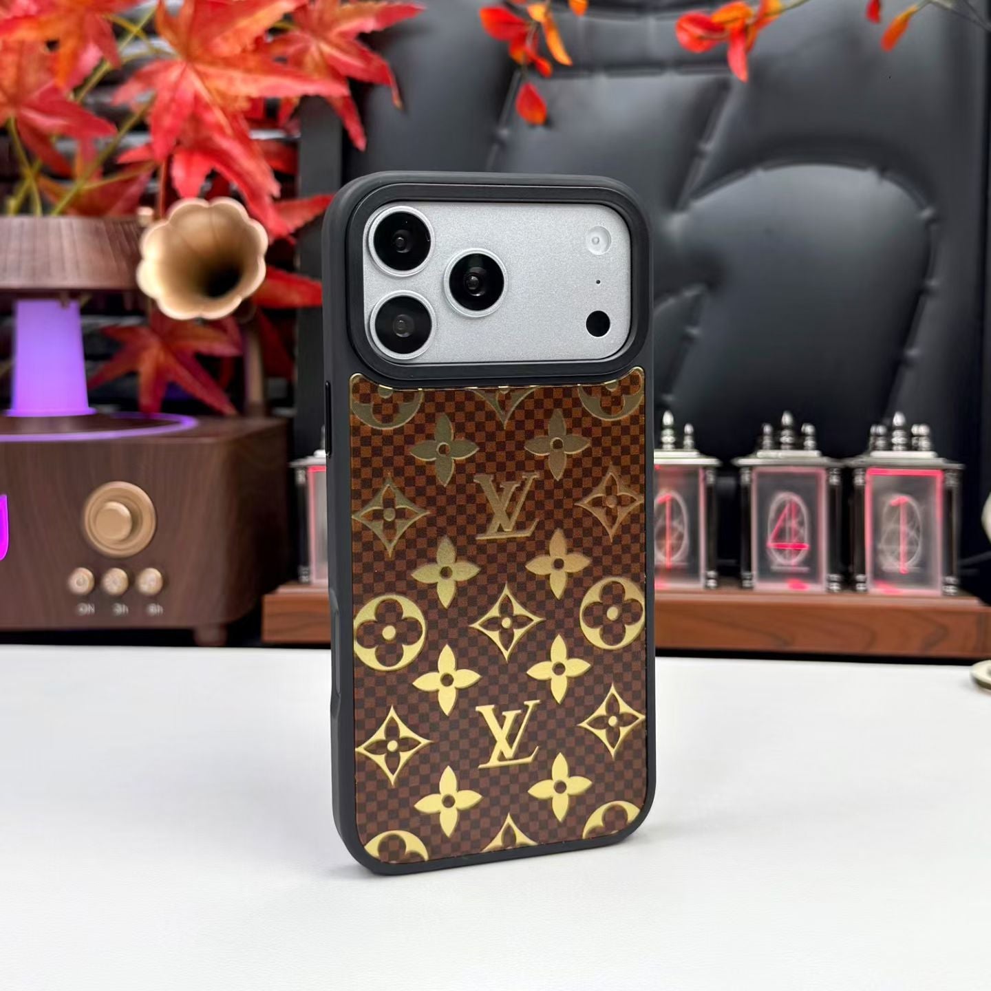 Luxury Metallic Foil LV Monogram iPhone Case