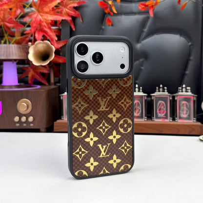 Luxury Metallic Foil LV Monogram Phone Case for iPhone 14-18 Pro & Pro Max
