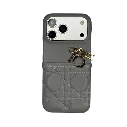 Dior Cannage Quilted Leather Charm Case for iPhone 12-18 Pro & Pro Max