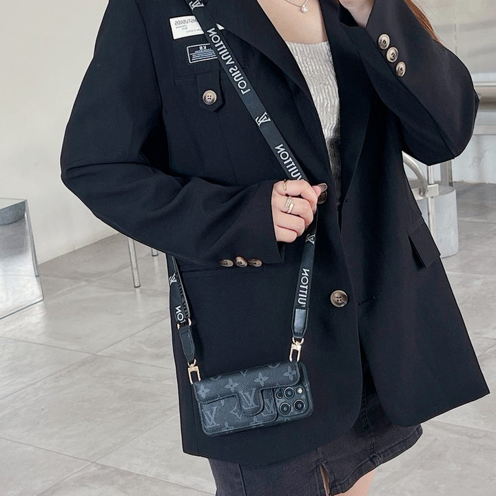 Side Card Holder Crossbody iPhone Case