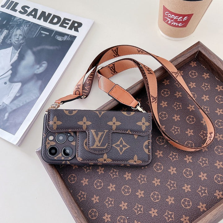 Side Card Holder Crossbody iPhone Case