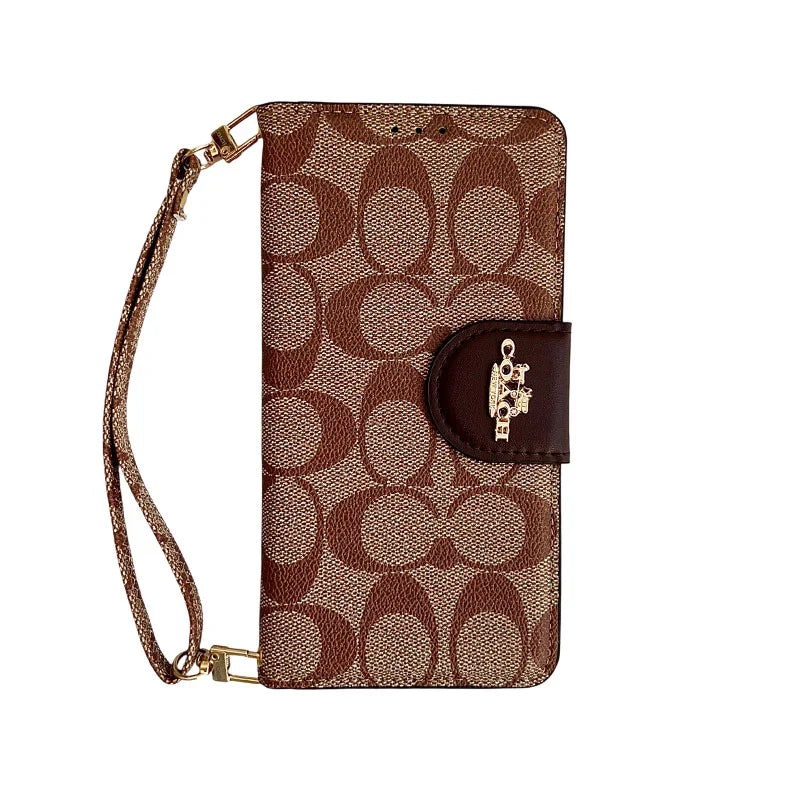 Luxury Leather Coach iPhone Case With Flip Wallet