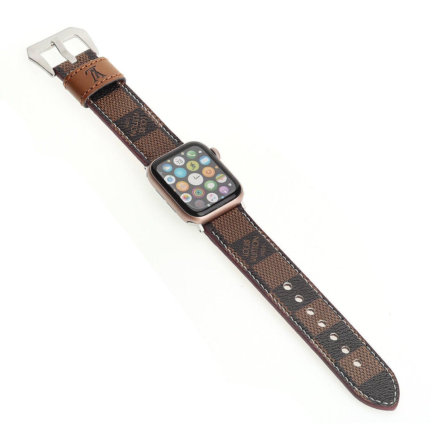 LEATHER MONOGRAM CANVAS APPLE WATCH STRAP