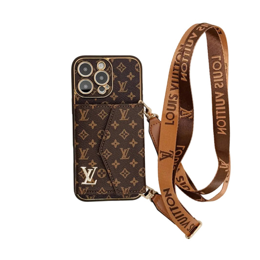 Luxury Monogram Canvas Leather Card Holder iPhone Case Roxy New 2