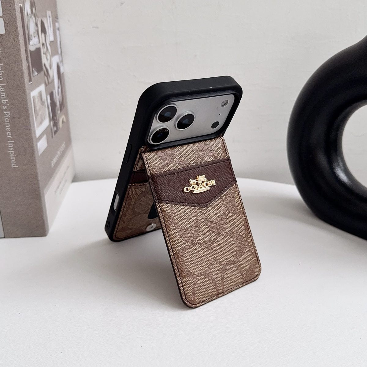 Premium Card Holder Coach iPhone Case for 12-18 series