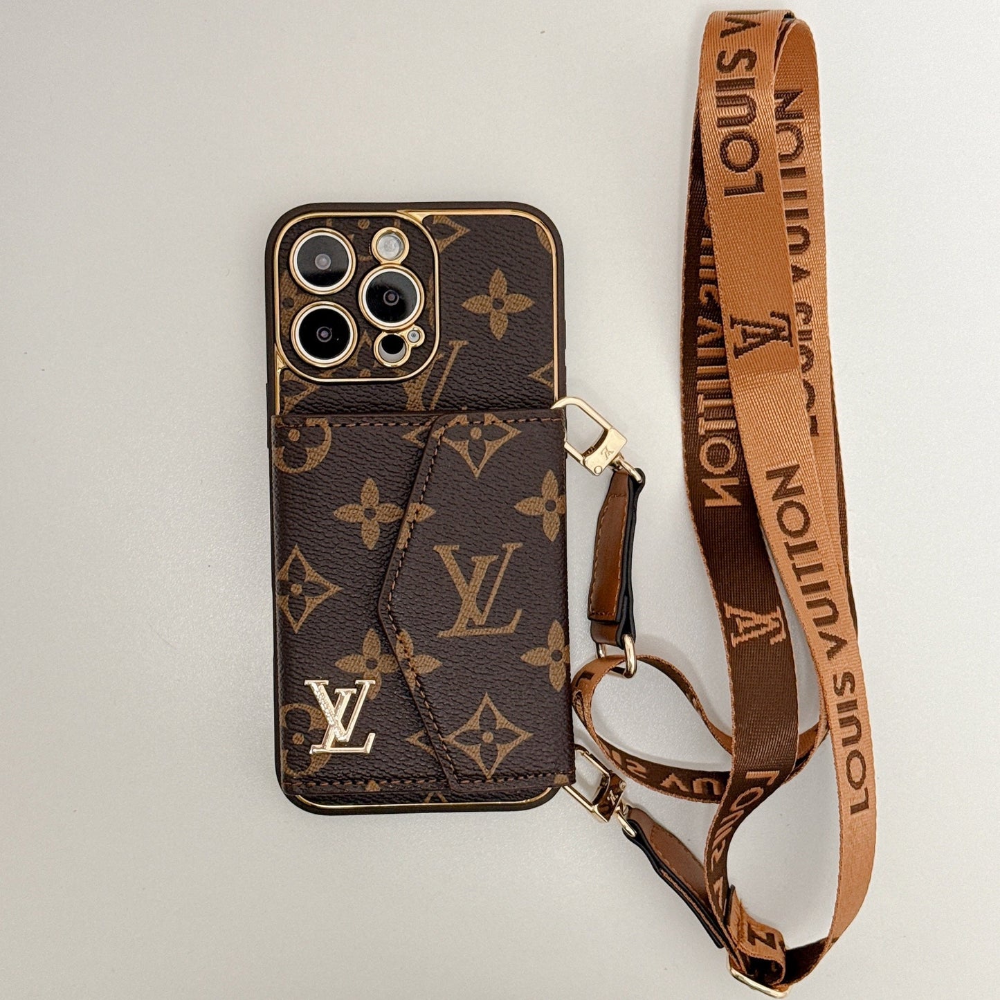 Monogram Canvas Leather Card Holder iPhone Case