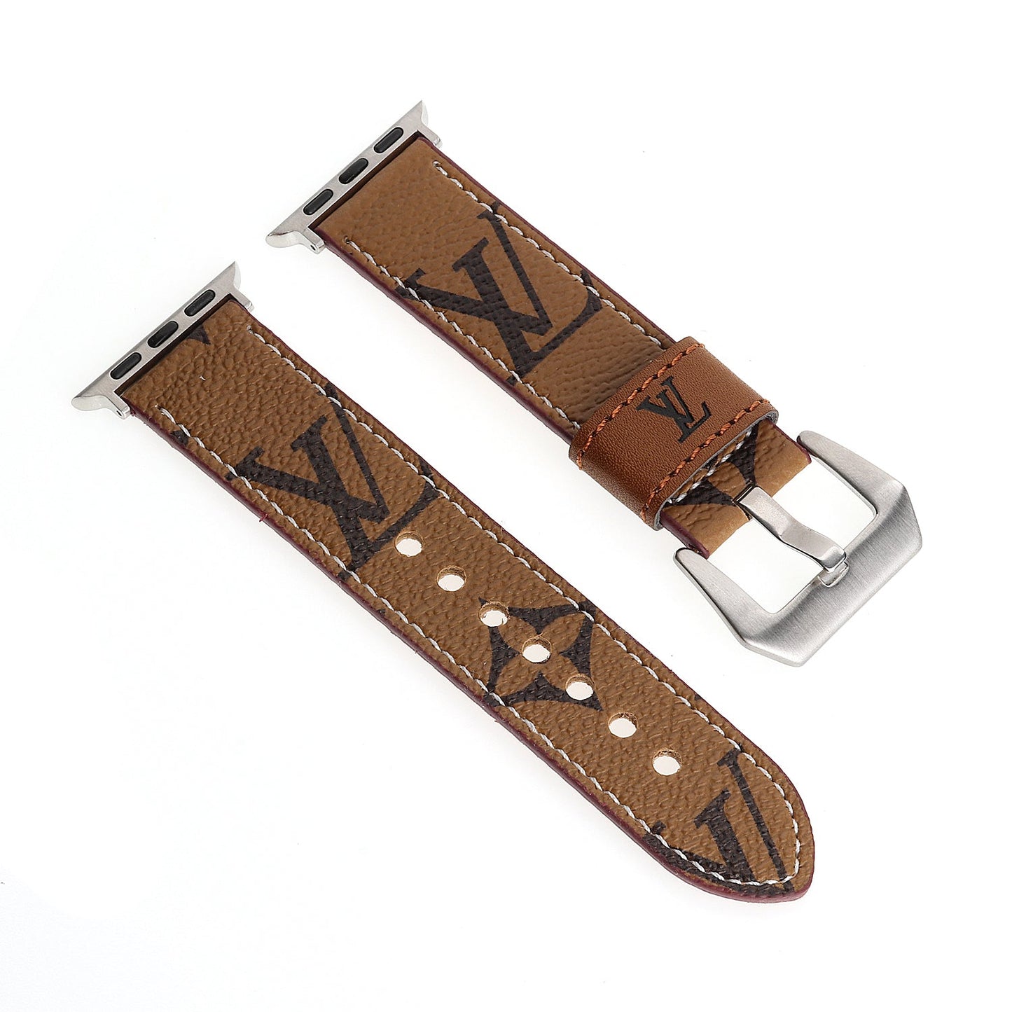 LEATHER MONOGRAM CANVAS APPLE WATCH STRAP